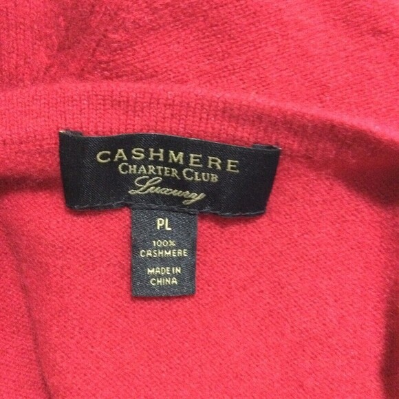 Charter Club Cashmere Luxury Women Crew Neck Pullover Sweater Red Sz L Petite - Picture 9 of 13